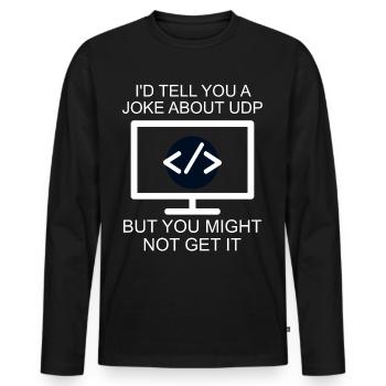 Cybersécurité - Informaticien de sécurité informatique - T-shirt manches longues Premium bio Homme - noir - Devant - Nico (187cm)