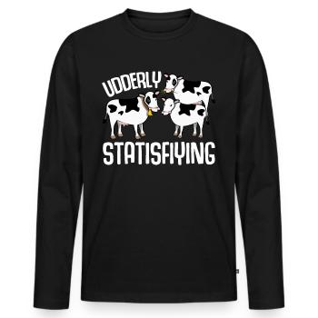 Cow Calf Farmer Farmer Cows - Men's Premium Organic Long Sleeve Shirt - black - Front - Nico (187cm)