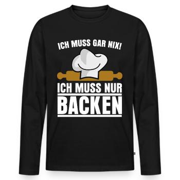 Konditor Zuckerbäcker Backen Konditorei - Männer Premium Bio Langarmshirt - Schwarz - Vorne - Nico (187cm)