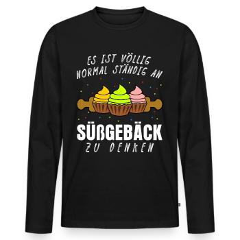 Konditor Cupcakes Backen Konditorei - Männer Premium Bio Langarmshirt - Schwarz - Vorne - Nico (187cm)