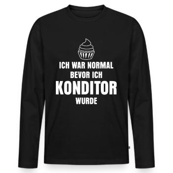 Konditor Backen Cupcakes Konditorei - Männer Premium Bio Langarmshirt - Schwarz - Vorne - Nico (187cm)