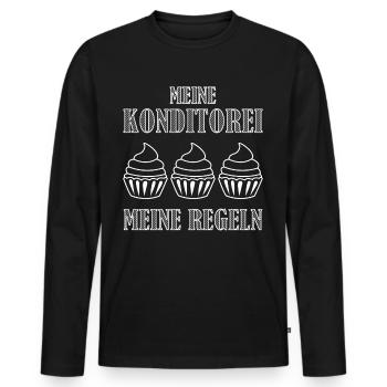 Konditor Cupcakes Bäcker - Männer Premium Bio Langarmshirt - Schwarz - Vorne - Nico (187cm)