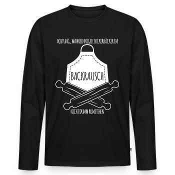 Konditor Cupcakes Bäcker Bäckerei - Männer Premium Bio Langarmshirt - Schwarz - Vorne - Nico (187cm)