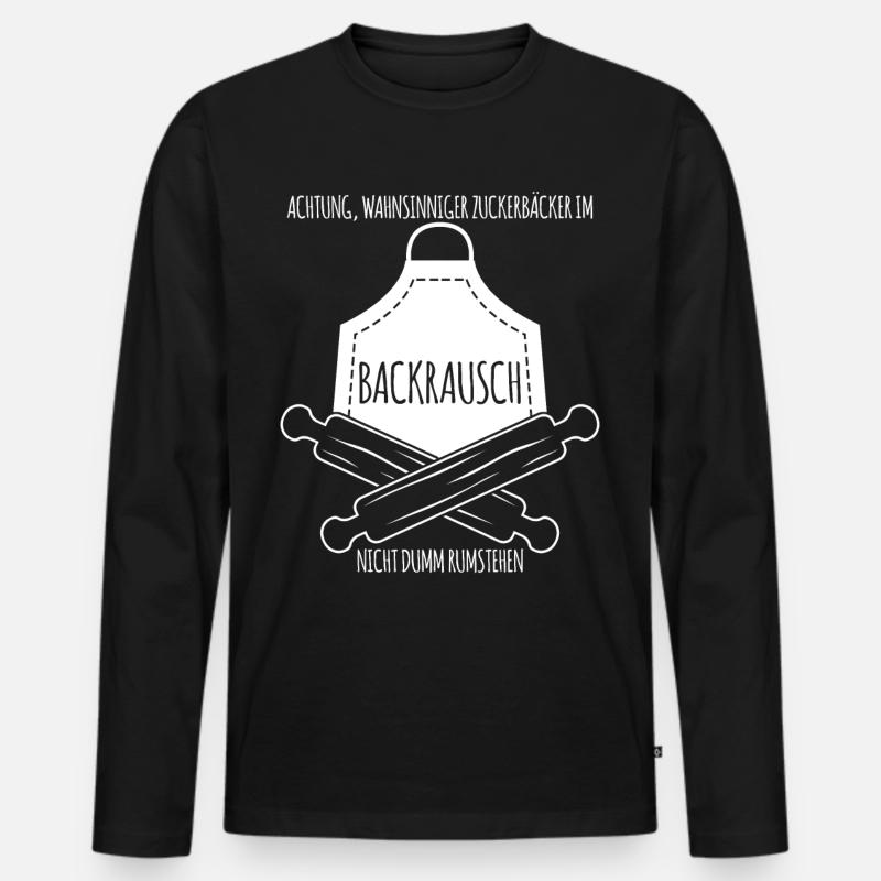 Konditor Cupcakes Bäcker Bäckerei - Männer Premium Bio Langarmshirt - Schwarz