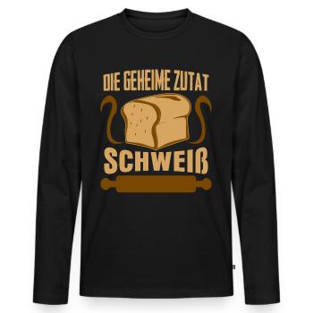 Bäcker Backen Spruch Bäckerei - Männer Premium Bio Langarmshirt - Schwarz - Vorne - Nico (187cm)