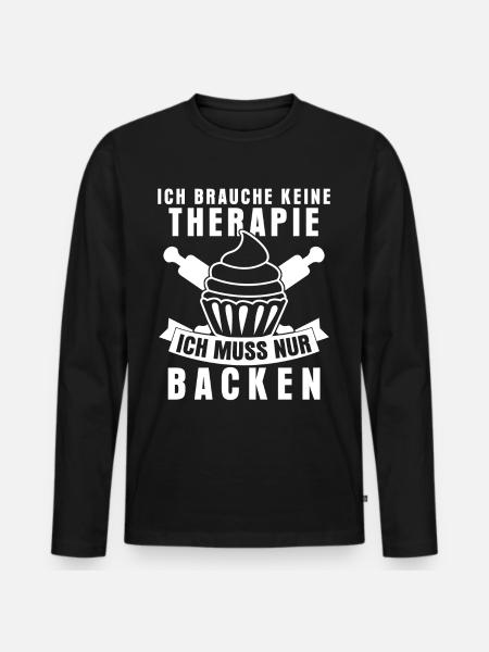 Bäcker Backen Cupcakes Bäckerei - Männer Premium Bio Langarmshirt - Schwarz