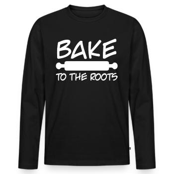 Baker Baker Baking Boulangerie - T-shirt manches longues Premium bio Homme - noir - Devant - Nico (187cm)