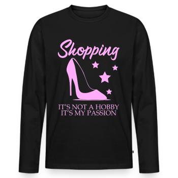Shopping Shoes High Heels - Men's Premium Organic Long Sleeve Shirt - black - Front - Nico (187cm)