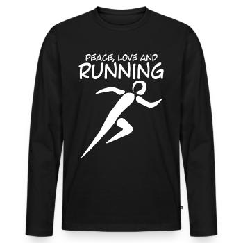 Course à pied marathon de jogging - T-shirt manches longues Premium bio Homme - noir - Devant - Nico (187cm)