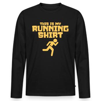 Course à pied Jogging Marathon Runner Race - T-shirt manches longues Premium bio Homme - noir - Devant - Nico (187cm)