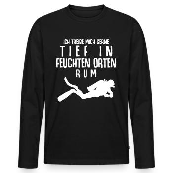 Tauchen Taucher Sporttaucher Schnorcheln - Männer Premium Bio Langarmshirt - Schwarz - Vorne - Nico (187cm)