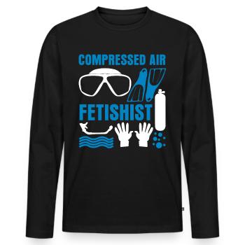 Diving Diver Goggles - Men's Premium Organic Long Sleeve Shirt - black - Front - Nico (187cm)