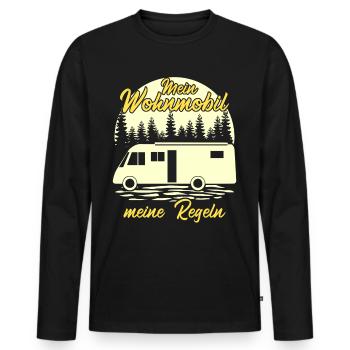 Wohnmobil Camping Reise Wohnmobile - Männer Premium Bio Langarmshirt - Schwarz - Vorne - Nico (187cm)