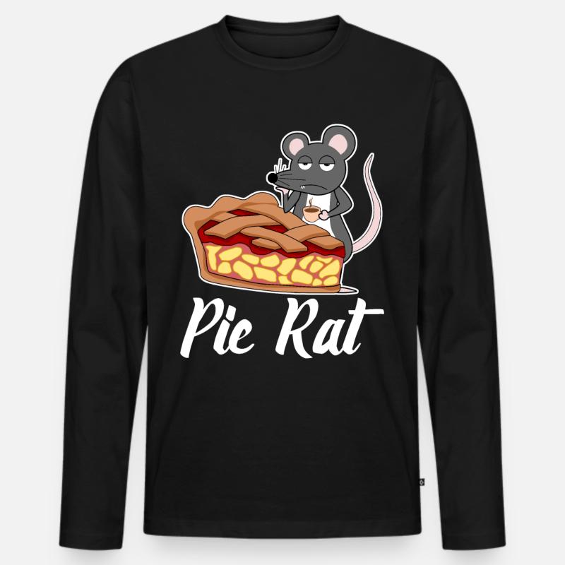 Pie Rat - Männer Premium Bio Langarmshirt - Schwarz