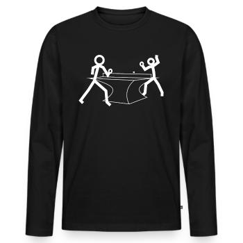 Table tennis stick figures - Men's Premium Organic Long Sleeve Shirt - black - Front - Nico (187cm)
