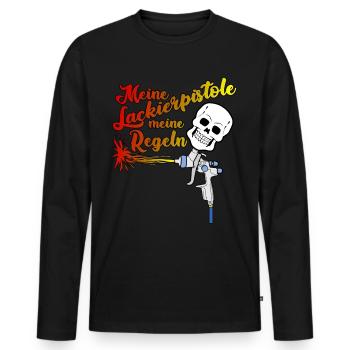 Lackierer Airbrush Autolackierer - Männer Premium Bio Langarmshirt - Schwarz - Vorne - Nico (187cm)
