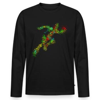 Runner Running Race Running - Men's Premium Organic Long Sleeve Shirt - black - Front - Nico (187cm)