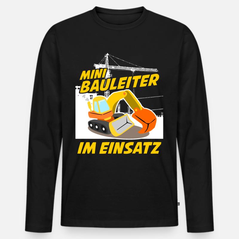 Bagger Bauleiter Baustelle Baggerfahrer - Männer Premium Bio Langarmshirt - Schwarz