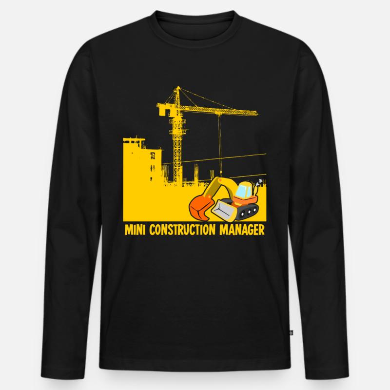 Bagger Baustelle Bauleiter Baggerfahrer - Männer Premium Bio Langarmshirt - Schwarz