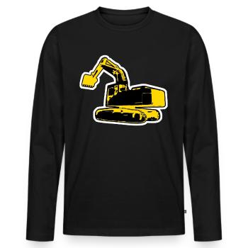 Baggerfahrer Bagger Baustelle - Männer Premium Bio Langarmshirt - Schwarz - Vorne - Nico (187cm)