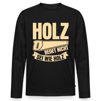Holz Säge Tischler Schreiner Holzfäller - Männer Premium Bio Langarmshirt - Schwarz - Vorne - Nico (187cm)