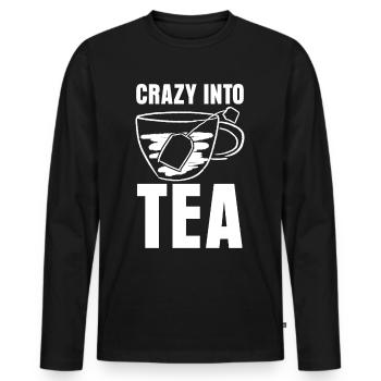 Teacup Tea Drinker Tea Tea Bags - Men's Premium Organic Long Sleeve Shirt - black - Front - Nico (187cm)