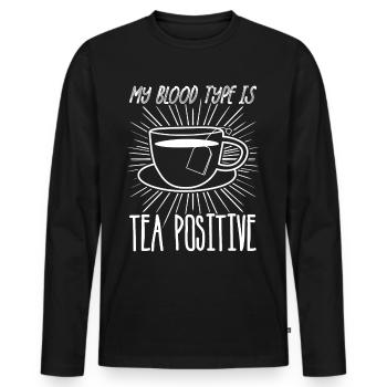 Tea Tea Bags Teacup Tea Drinker - Men's Premium Organic Long Sleeve Shirt - black - Front - Nico (187cm)
