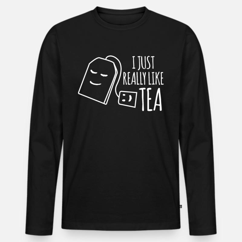 Teetrinker Teetasse Tee Teebeutel - Männer Premium Bio Langarmshirt - Schwarz