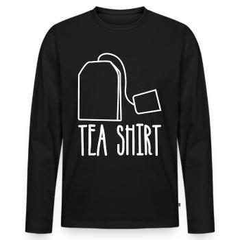 Tea Cup Tea Drinker Tea Bag Tea Cup - Men's Premium Organic Long Sleeve Shirt - black - Front - Nico (187cm)