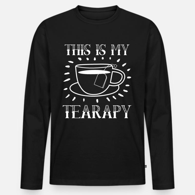 Teetrinker Teetasse Teebeutel Tee - Männer Premium Bio Langarmshirt - Schwarz