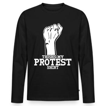 Protest Rejection No No - Men's Premium Organic Long Sleeve Shirt - black - Front - Nico (187cm)