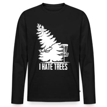 Disc golf Frisbee Trees Disc Golf - T-shirt manches longues Premium bio Homme - noir - Devant - Nico (187cm)