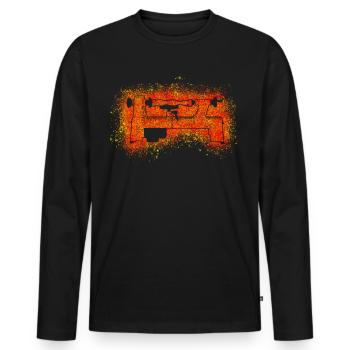 Woodturning Turner Turner - Men's Premium Organic Long Sleeve Shirt - black - Front - Nico (187cm)