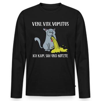 Veni Vidi Vomitus - Männer Premium Bio Langarmshirt - Schwarz - Vorne - Nico (187cm)