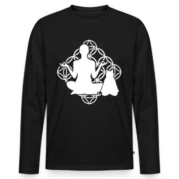 Yoga Cat Yoga Poses Lotus Position Cats - Men's Premium Organic Long Sleeve Shirt - black - Front - Nico (187cm)