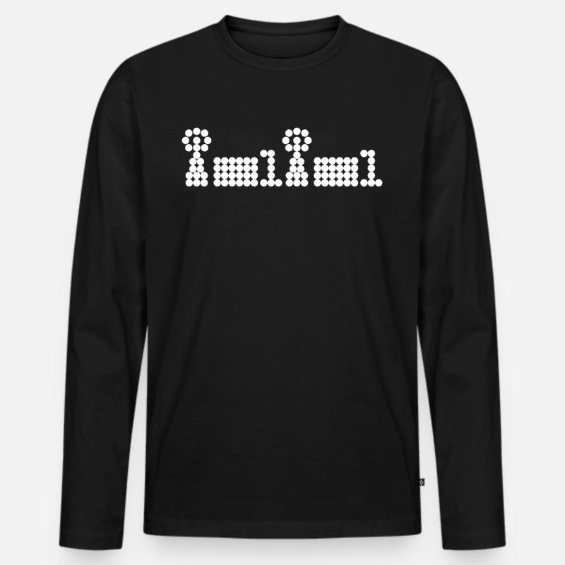 Amateurfunker Pixelgrafik Funkgerät - Männer Premium Bio Langarmshirt - Schwarz