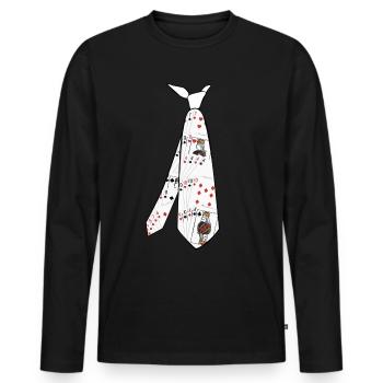 Tie Poker Card Game Ties - Men's Premium Organic Long Sleeve Shirt - black - Front - Nico (187cm)