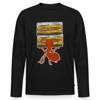 Ameisen Akten Büro Ordner Ameise - Männer Premium Bio Langarmshirt - Schwarz - Vorne - Nico (187cm)