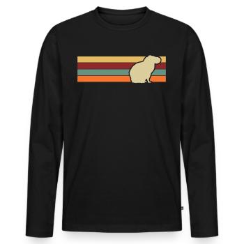 Capybara rétro Wasserschwein Capybaras - T-shirt manches longues Premium bio Homme - noir - Devant - Nico (187cm)