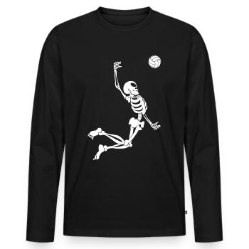 Volleyball Skeleton Volleyball Joueur de volleyball - T-shirt manches longues Premium bio Homme - noir - Devant - Nico (187cm)