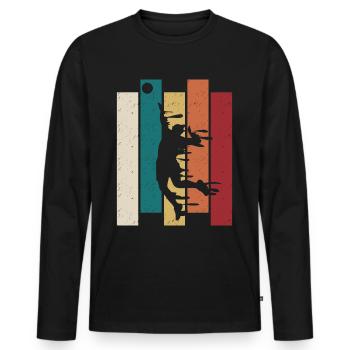 Volleyball Joueur Retro Volleyball - T-shirt manches longues Premium bio Homme - noir - Devant - Nico (187cm)