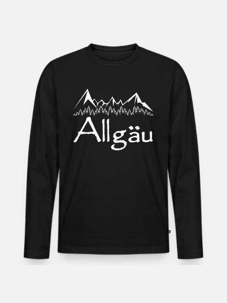 Allgäuer Berge Allgäu - Männer Premium Bio Langarmshirt - Schwarz