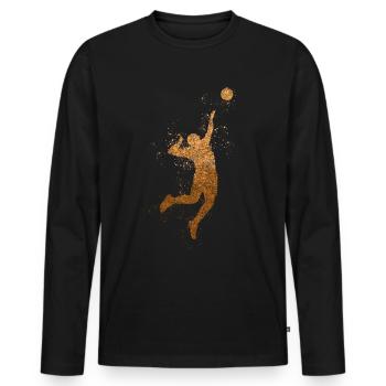 Volleyball abandonne un joueur de volleyball - T-shirt manches longues Premium bio Homme - noir - Devant - Nico (187cm)