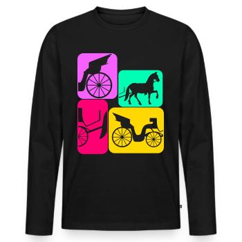 Kutsche Pferdekutsche retro Kutscher - Männer Premium Bio Langarmshirt - Schwarz - Vorne - Nico (187cm)