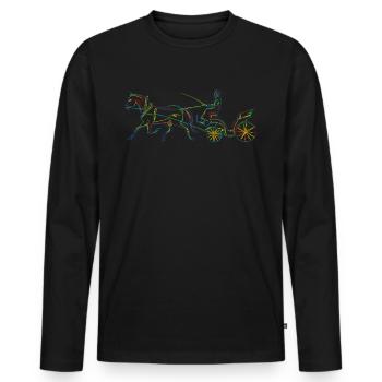 Kutsche Kutscher Pferde Pferdekutsche - Männer Premium Bio Langarmshirt - Schwarz - Vorne - Nico (187cm)