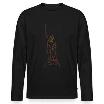 Hermannsdenkmal Detmold Teuteburger Wald - Männer Premium Bio Langarmshirt - Schwarz - Vorne - Nico (187cm)