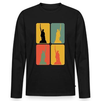 Hermannsdenkmal Teuteburger Wald - Männer Premium Bio Langarmshirt - Schwarz - Vorne - Nico (187cm)