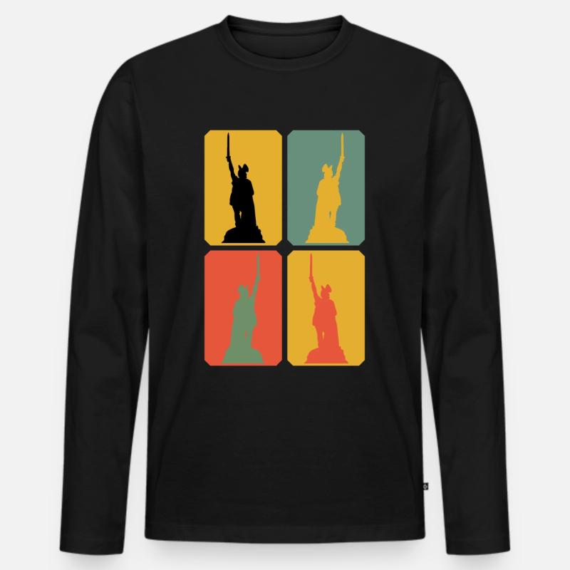 Hermannsdenkmal Teuteburger Wald - Männer Premium Bio Langarmshirt - Schwarz