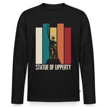 Statue of Lipperty Hermannsdenkmal - Männer Premium Bio Langarmshirt - Schwarz - Vorne - Nico (187cm)