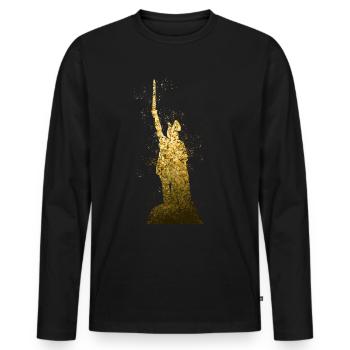 Hermannsdenkmal Varusschlacht Detmold - Männer Premium Bio Langarmshirt - Schwarz - Vorne - Nico (187cm)